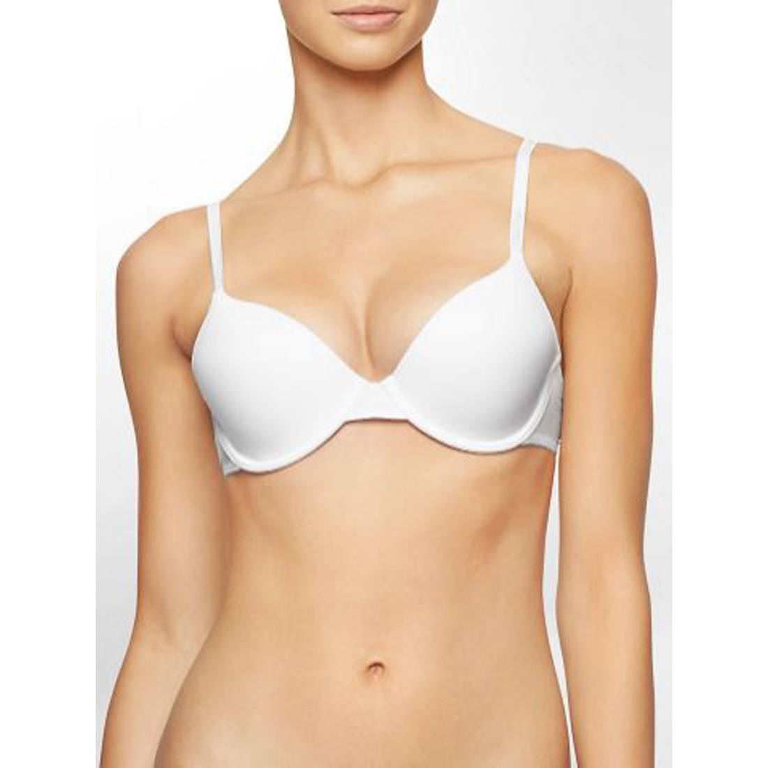 Calvin Klein Women's Essentail T-Shirt Bra, White, 34B